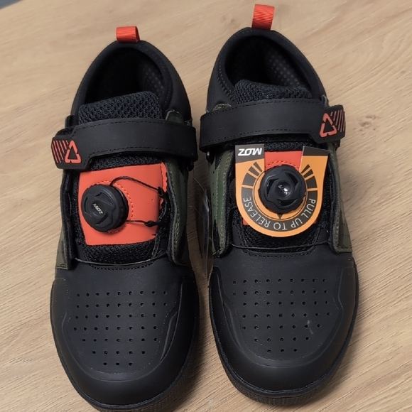 NWT Leatt 4.0 Clip Pro Mountain Bike Shoe. Camo And Orange. Size 9 - Picture 6 of 14